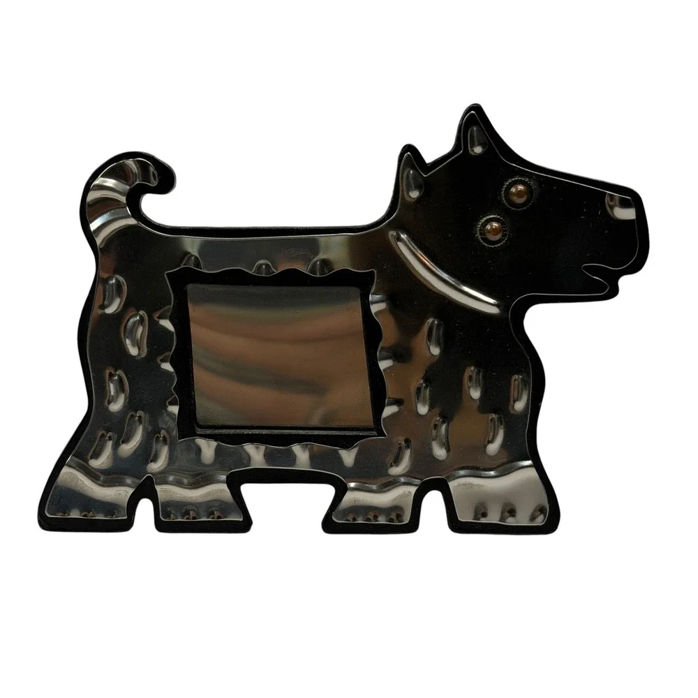Vintage Memphis style Scottie Dog Metal Picture Frame Scottish Terrier 1980s